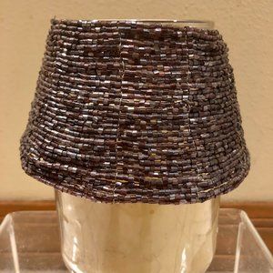 Illuminations Purple Beaded Jar Candle Holder Lamp Shade 3" x 5" New NWoT